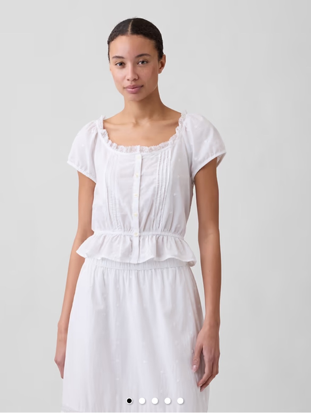 GAP Cap-Sleeve Pintuck Top and Relaxed Tiered Maxi Skirt set - Picture 2 of 7